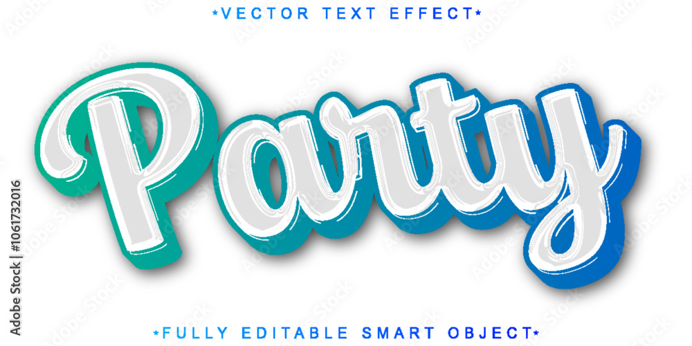 Poster party vector fully editable smart object text effect