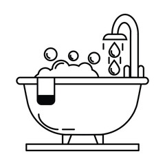 bath icon vector on white background
