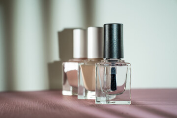 three bottles of nail polish