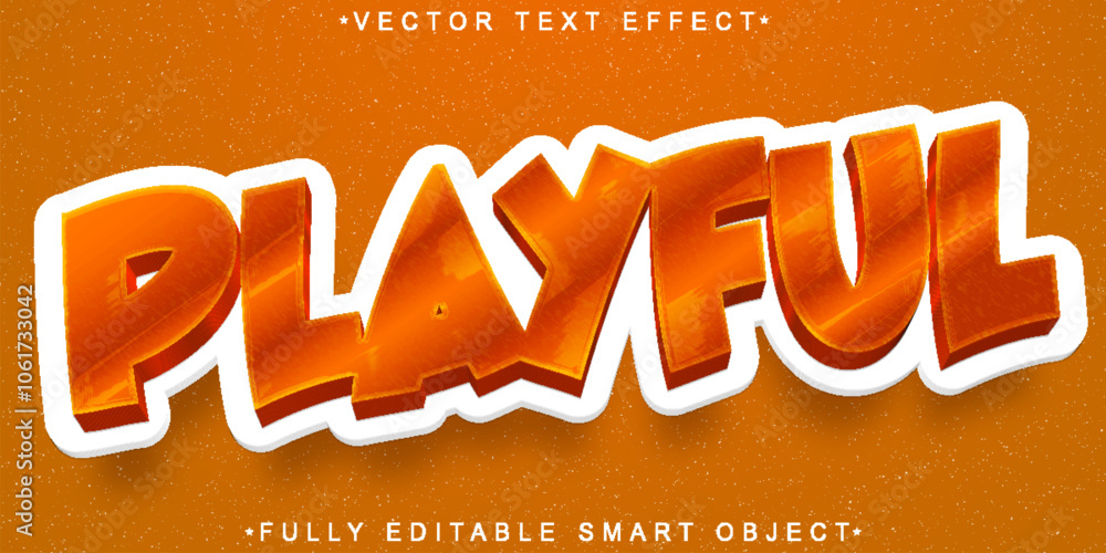 Poster cartoon orange playful vector fully editable smart object text effect