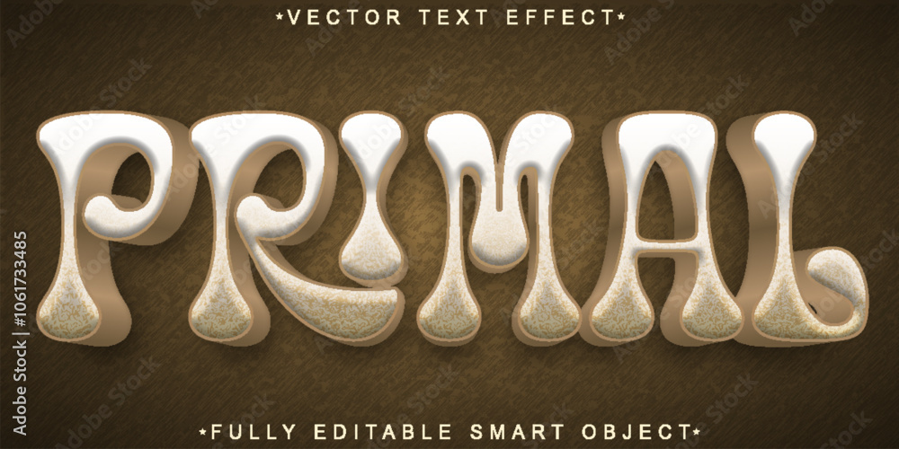 Poster brown primal vector fully editable smart object text effect