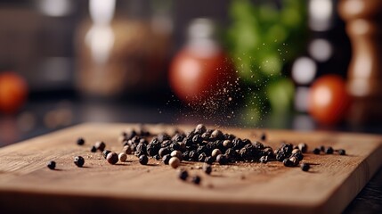 Fresh Spices on Wooden Cutting Board
