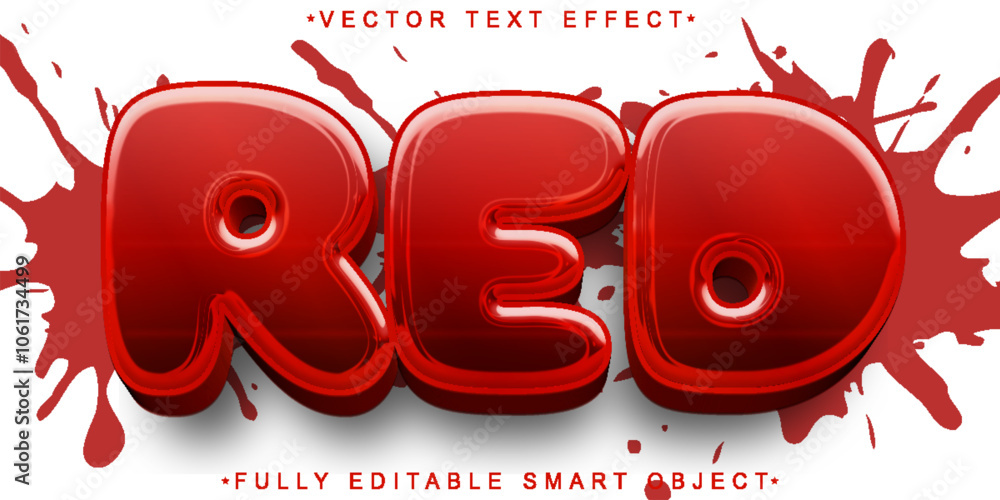 Poster cartoon red vector fully editable smart object text effect