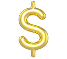 golden dollar sign 3d render