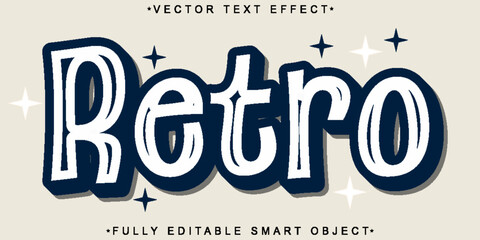 Retro Vintage Vector Fully Editable Smart Object Text Effect