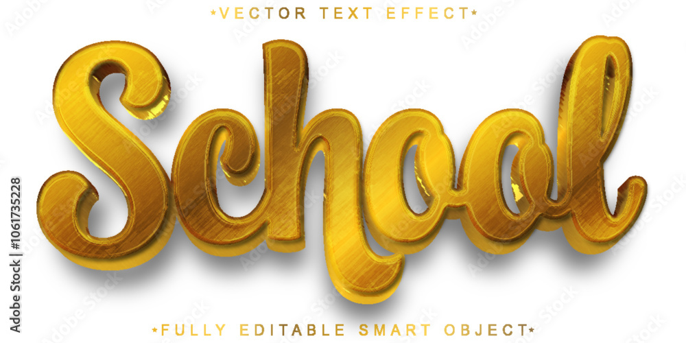 Poster collage school vector fully editable smart object text effect