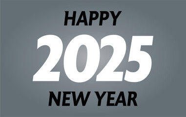 Obraz premium Happy New Year 2025 text design. Cover of business diary for 2025 new year with wishes. Happy New Year 2025 with calligraphy and gold brush-painted text effects.