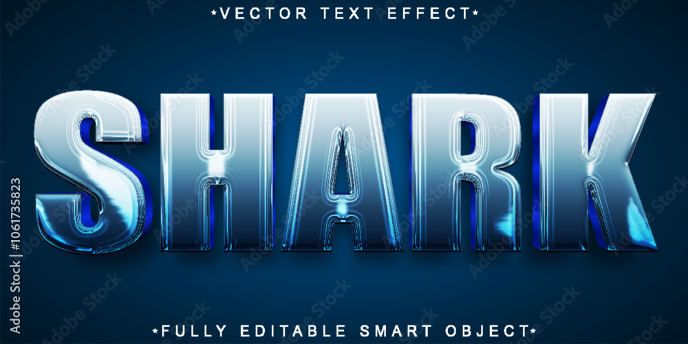 Poster shark blood shark vector fully editable smart object text effect
