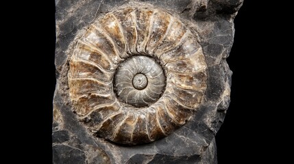 Intricate Close-Up of Fossilized Ammonite Specimen