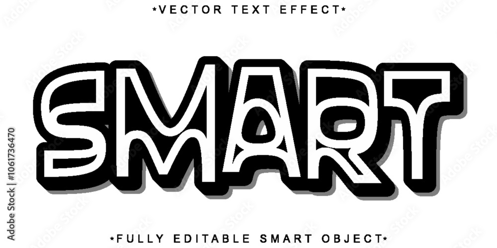 Poster cartoon white smart vector fully editable smart object text effect