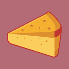 piece of cheese isolated