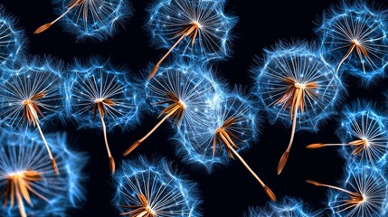 Ethereal Dandelion Seeds in Cosmic Swirl