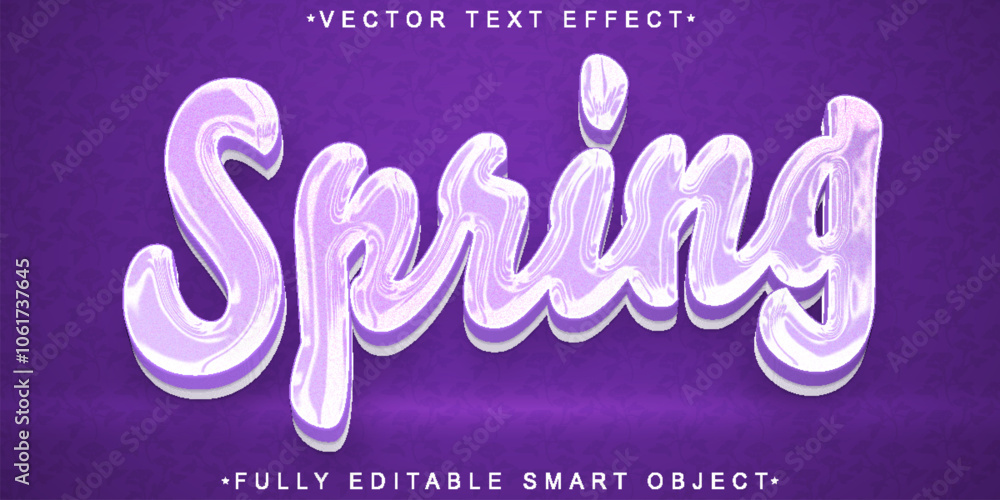Aufkleber pastel purple spring vector fully editable smart object text effect