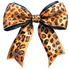 Cute Santa Faces with Leopard Print Hats, Santa Claus illustrations wearing leopard print hats and festive bows, accented with holly berries for a playful holiday theme. - Leopard Print coquette Bow

