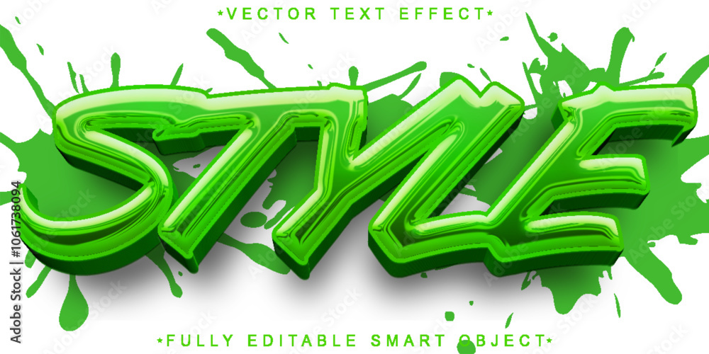 Poster green style vector fully editable smart object text effect