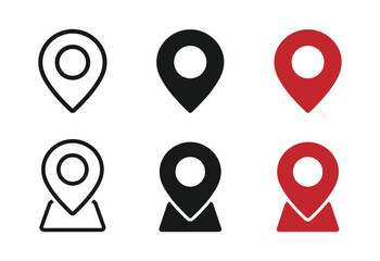 location pin icon symbol sign isolated on transparent background. Map flat vector icon concepts