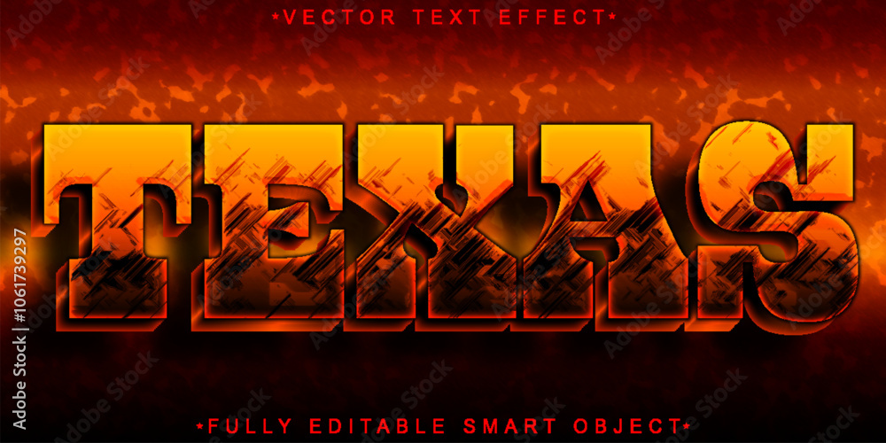 Poster texas vector fully editable smart object text effect