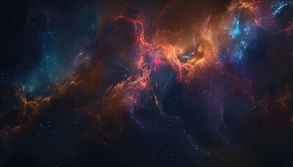 Obraz premium Cosmic Nebula with Swirling Gas and Stars