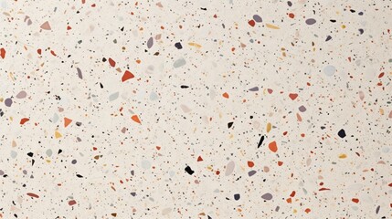 Terrazzo texture, floor and wall pattern. Marble and granite stone abstract background for decoration interior, top view.