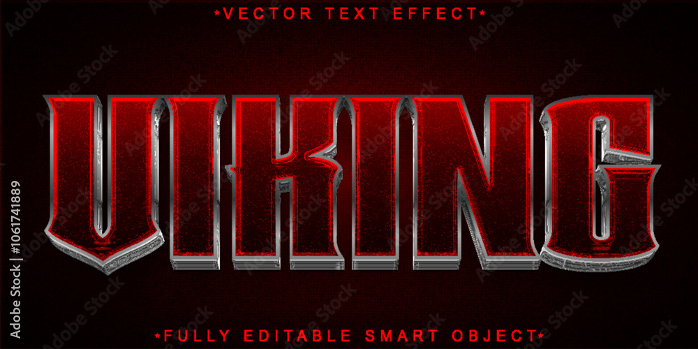 Poster red viking vector fully editable smart object text effect