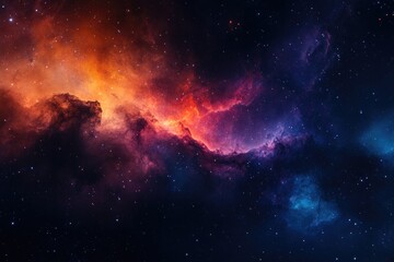 Cosmic Nebula with Stars and Gaseous Clouds