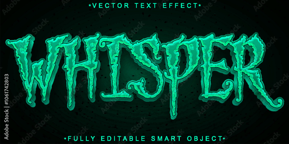 Poster dark whisper vector fully editable smart object text effect