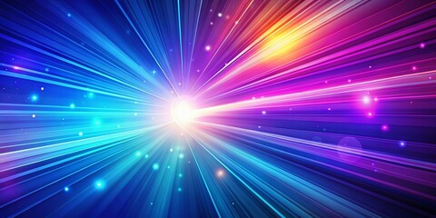 Obraz premium Abstract Blue Background with Colorful Purple Gradients and Rays, Multi-Colored Lines, Perfect for Creative Projects, Wallpaper, Digital Art, and Graphic Design