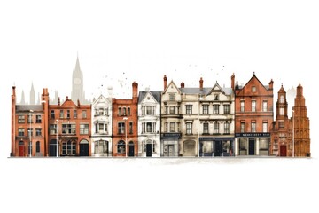 Naklejka premium Architecture panoramic outdoors building.