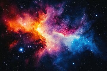 Cosmic Nebula with Vibrant Colors and Stars