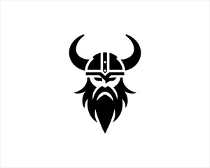 Viking Head Logo Design Vector Template. Human Viking Logo Design Icon Symbol Vector Illustration.