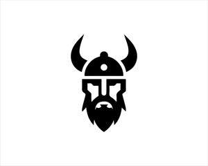 Viking Head Logo Design Vector Template. Human Viking Logo Design Icon Symbol Vector Illustration.