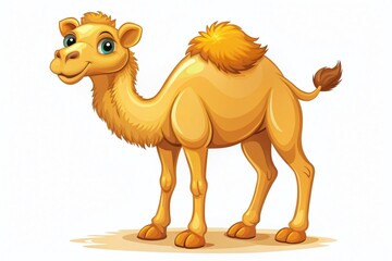 Adorable Dromedary Camel Illustration for Children’s Books – Cute Vector Animal Design for Kids' Decor and Educational Materials