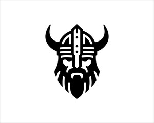 Viking Head Logo Design Vector Template. Human Viking Logo Design Icon Symbol Vector Illustration.