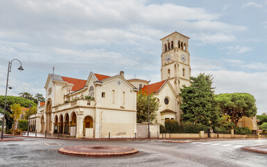 Notre Dame des Pins church in Cannes, France, Cote d'Azur.