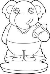 Elephant American Football Sports Animal Vector Graphic Art Illustration