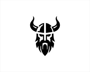 Viking Head Logo Design Vector Template. Human Viking Logo Design Icon Symbol Vector Illustration.