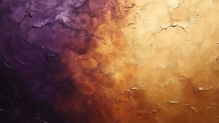 Naklejka premium Explore the vibrant textures of abstract art in golden and purple hues