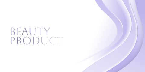 Abstract Background with White and Purple Wave Shapes for Banner, Cover, or Beauty Product Background