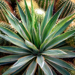 Fototapeta premium Cactus, Creative background design, focus on the pile of fresh Cactus