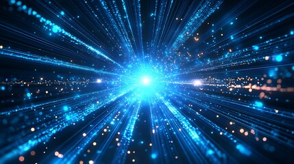 Fototapeta premium Explore the dynamic movement of light particles in space
