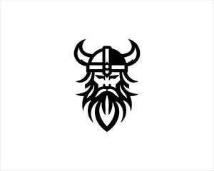 Viking Head Logo Design Vector Template. Human Viking Logo Design Icon Symbol Vector Illustration.