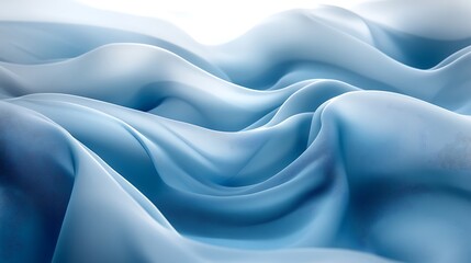 Obraz premium Soft blue fabric gently flows in natural light