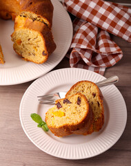 Fruit ring cake, served