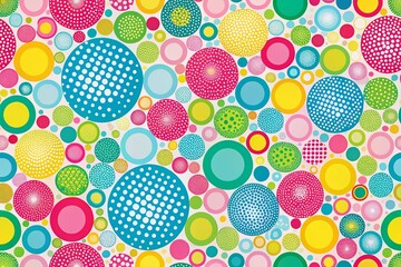 Bright and Colorful Cute Circle Background for Cheerful Designs, Ideal for Kids' Themes, Party Invitations, and Whimsical Projects