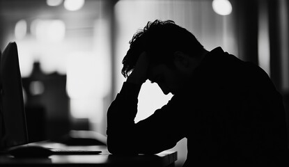 Man Silhouette Despair.