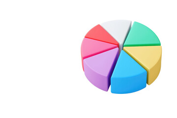 Obraz premium Colorful Pie Chart on a Clean Background