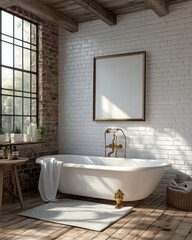 Vintage Bathroom Interior.
