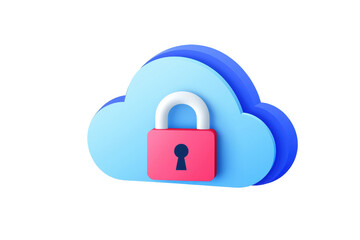 Secure Cloud Storage Concept with Lock Icon