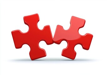 Obraz premium Red Puzzle Pieces.