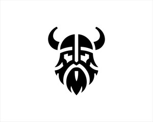 Viking Head Logo Design Vector Template. Human Viking Logo Design Icon Symbol Vector Illustration.